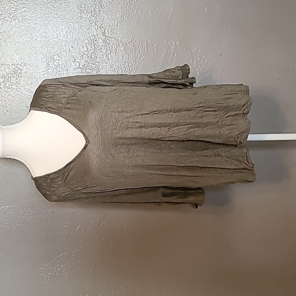 American Rag Juniors Olive Ruched Bell Sleeve Blouse large women's - Picture 1 of 10